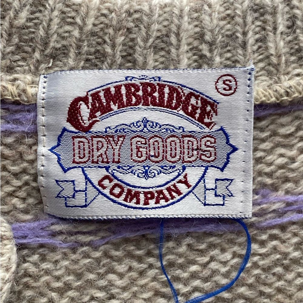 Vintage 80's Cambridge Dry Goods Gray Wool Blend Grandma Cardigan Size Small - Picture 10 of 13